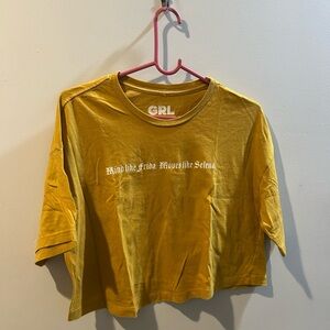 GLS Collective Yellow Tee with White Text